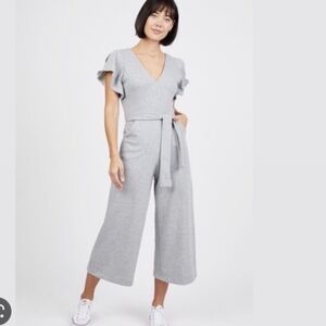 NWOT RACHEL Rachel Roy Light Gray Jumpsuit Sz M